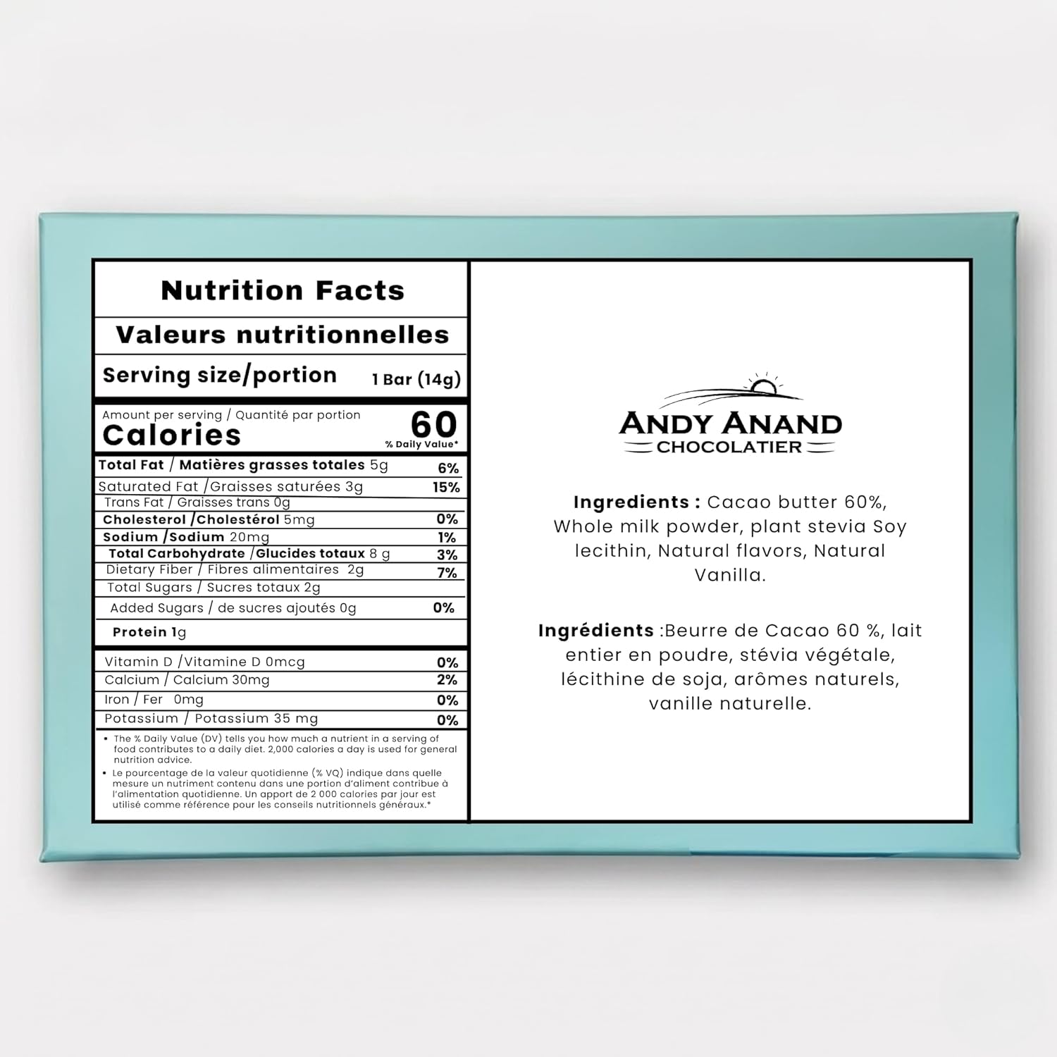 Andy Anand Sugar - Free 60% Cacao Belgian White Chocolate Bars, 3 pc – Stevia Sweetened, Keto & Diabetic - Friendly, Birthday & Holiday Gift