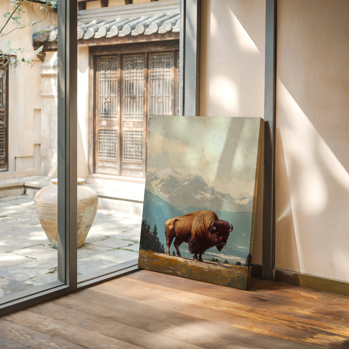 WONDERWALL ‘L’Atelier Fun Collection’ Bison Beneath the Mountain Sky