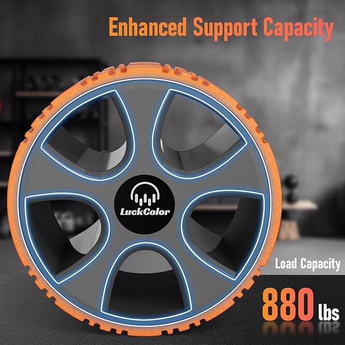 Back Roller, Back Wheel Targeted Back Pain Relief, Yoga Wheel Muscle Massage, Foam Roller for Trigger Point Therapy Physical, Stretching & Exercise, 880 lbs Capacity, 10 Inch (Orange+Grey)