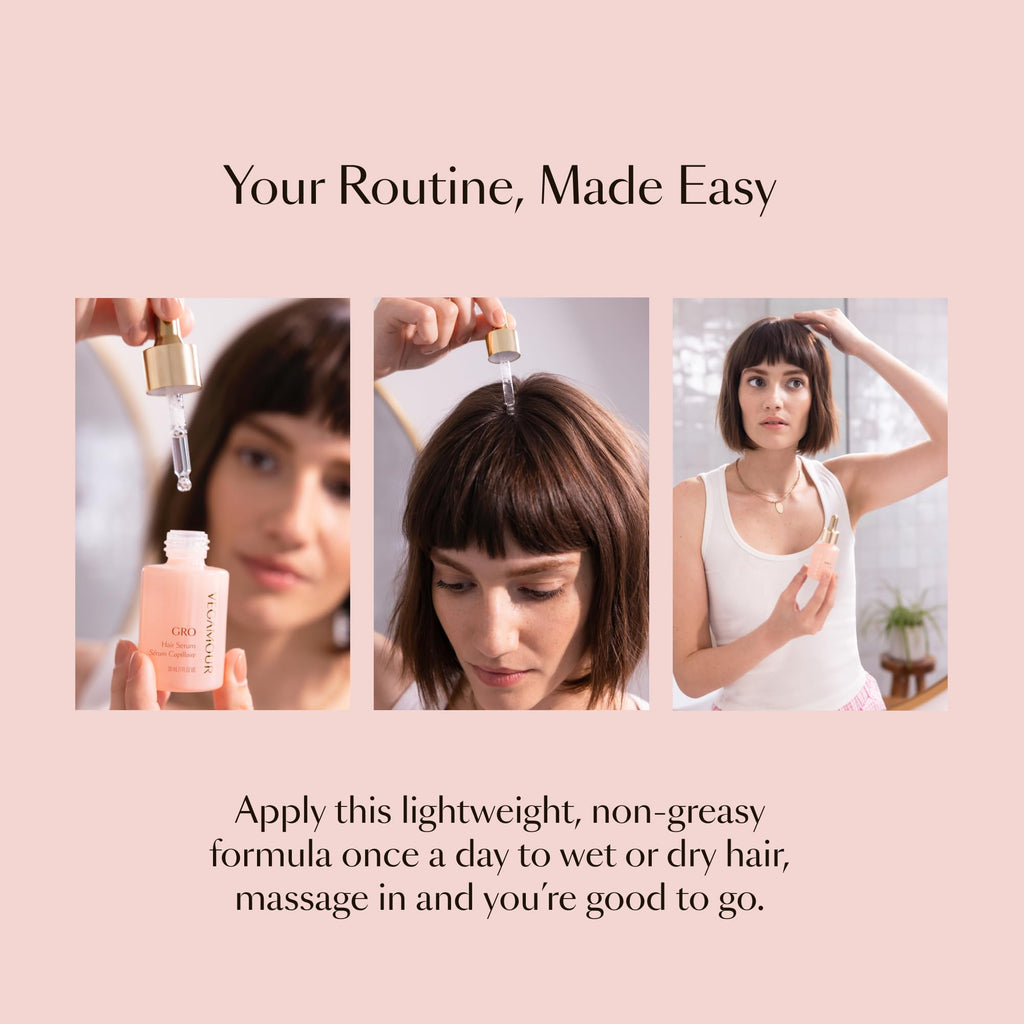 VEGAMOUR GRO Hair Serum for Hair Thinning & Shedding, Thicker Fuller Looking Hair In As Soon As 90 Days, Non Oily, Bergamot Scent, Vegan & Cruelty Free