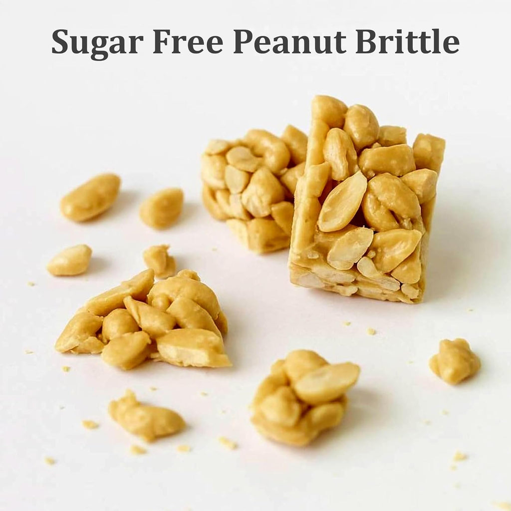 Andy Anand Sugar - Free Peanut Brittle, 1 lb – Vegan, Keto - Friendly, No Added Sugar, Old - Fashioned Handmade Snack – Birthday & Holiday Gift