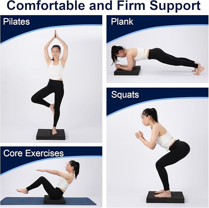 2 - in - 1 Non - Slip Balance Pad - High - Density Foam Cushion, Supportive Exercise Mat & Knee Pad for Core Training, Yoga, Pilates, Physical Therapy, Stability Training, Stretching, and Rehab