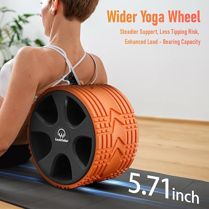 Back Roller, Back Wheel Targeted Back Pain Relief, Yoga Wheel Muscle Massage, Foam Roller for Trigger Point Therapy Physical, Stretching & Exercise, 880 lbs Capacity, 10 Inch (Orange+Grey)
