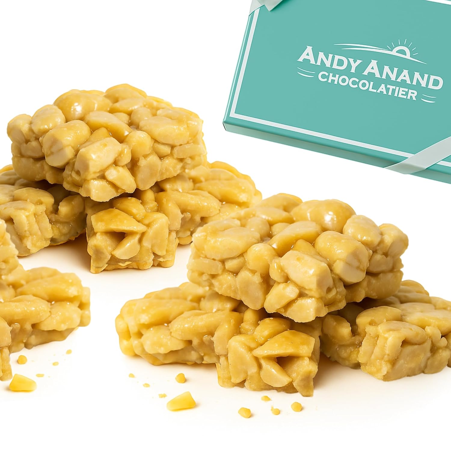 Andy Anand Sugar - Free Peanut Brittle, 1 lb – Vegan, Keto - Friendly, No Added Sugar, Old - Fashioned Handmade Snack – Birthday & Holiday Gift