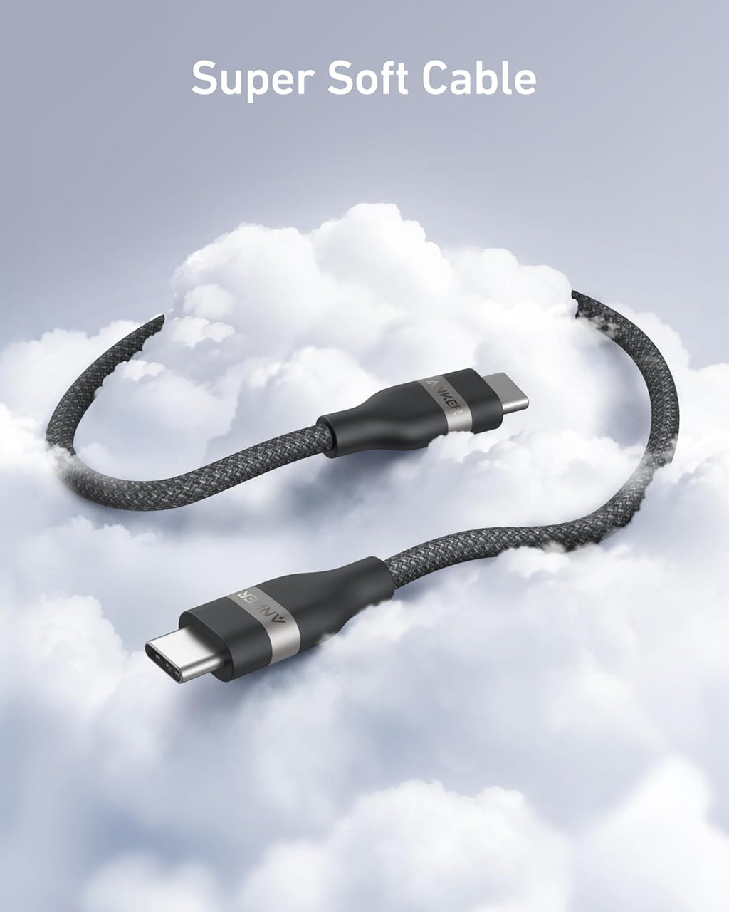 Anker USB-C to USB-C Cable (3 ft / 6 ft, 240W, Upcycled-Braided)