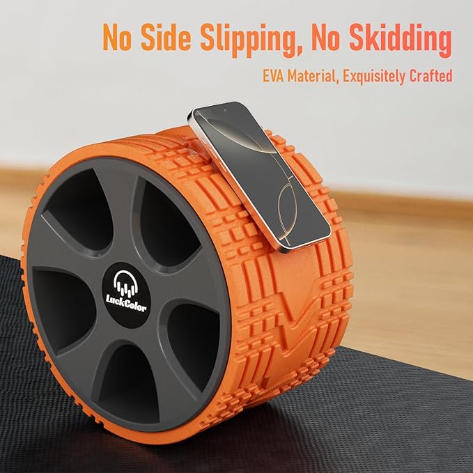 Back Roller, Back Wheel Targeted Back Pain Relief, Yoga Wheel Muscle Massage, Foam Roller for Trigger Point Therapy Physical, Stretching & Exercise, 880 lbs Capacity, 10 Inch (Orange+Grey)
