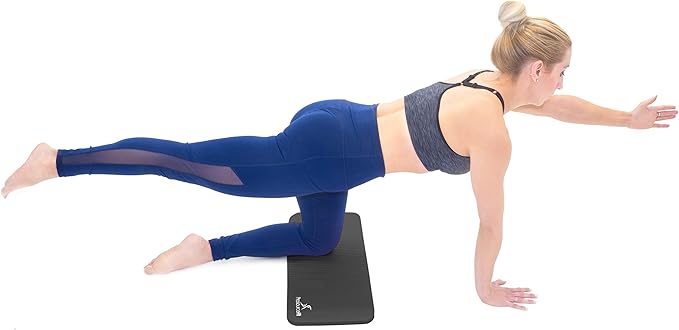 Extra Thick Yoga Knee Pad and Elbow Cushion 15mm (5/8”) Fits Standard Mats for Pain Free Joints in Yoga, Pilates, Floor Workouts