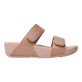 FitFlop Lulu Women Slides Sandals Beige Leather Adjustable