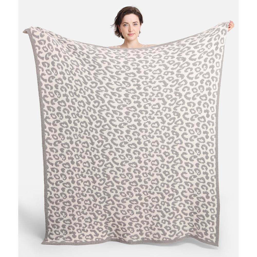 WONDERWALL The Super Soft Leopard Blanket in Gray
