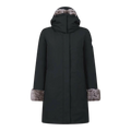Save The Duck Smeg Hooded Parka with Faux Fur Women Coat Shadow Black
