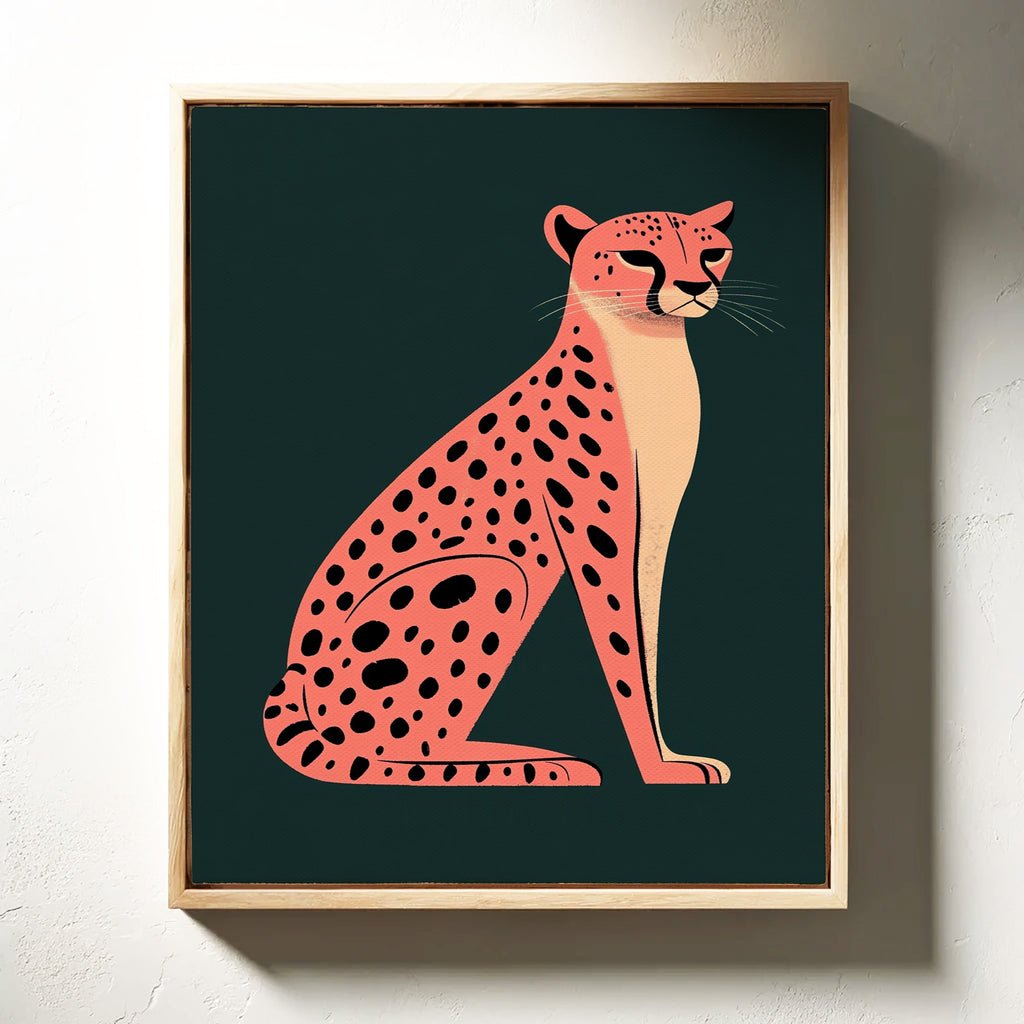 WONDERWALL 'L’Atelier Fun Collection' Pop Art Cheetah in Coral