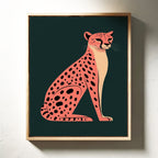 WONDERWALL 'L’Atelier Fun Collection' Pop Art Cheetah in Coral