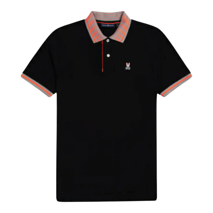 Psycho Bunny Norris Pique Men Polo Shirt Black