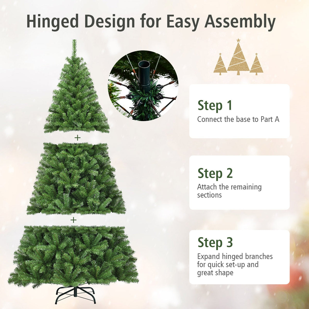 WONDERWALL ‘Noël DuBois’ Unlit Hinged Artificial Christmas Tree — Multiple Sizes