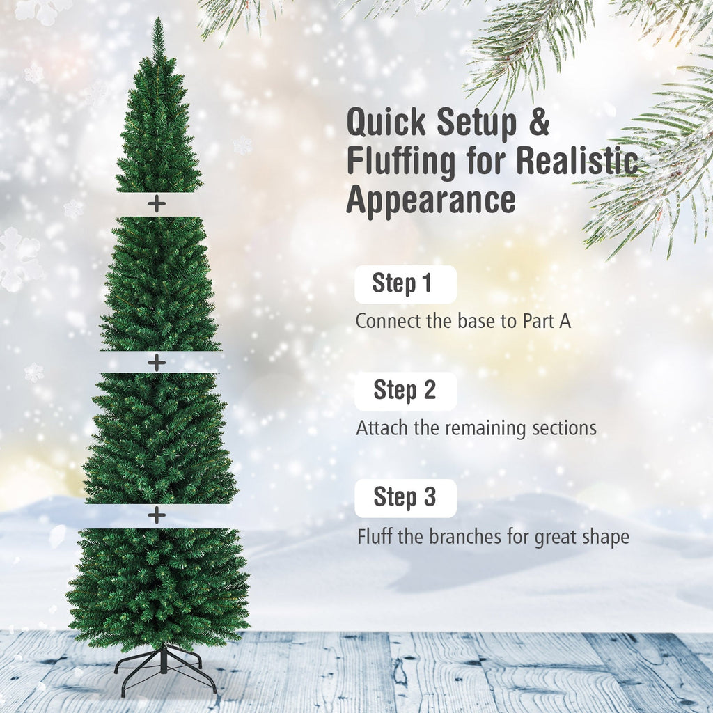 WONDERWALL ‘Noël DuBois’ 5–9 ft Unlit Slim Pencil Artificial Christmas Tree