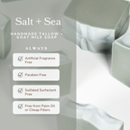 Salt + Sea Bar Handmade Tallow and Goat Milk Soap Bar - WONDERWALL