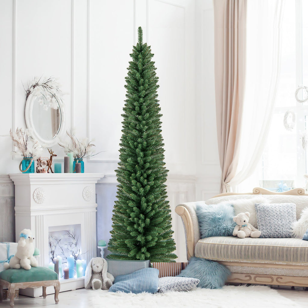 WONDERWALL ‘Noël DuBois’ Unlit Pencil Artificial Christmas Tree with Memory-Wire Branches — Multiple Sizes