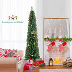 WONDERWALL ‘Noël DuBois’ Unlit Pencil Artificial Christmas Tree with Memory-Wire Branches — Multiple Sizes