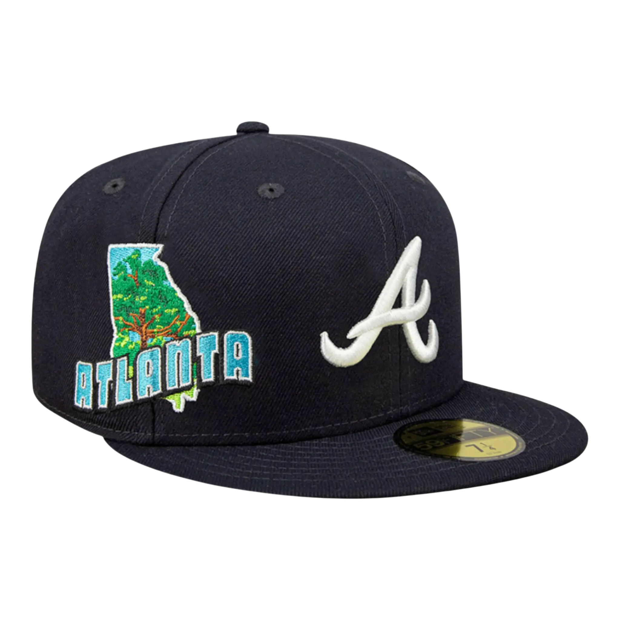 New Era Atlanta Braves Stateview 59FIFTY Men Fitted Hat Navy
