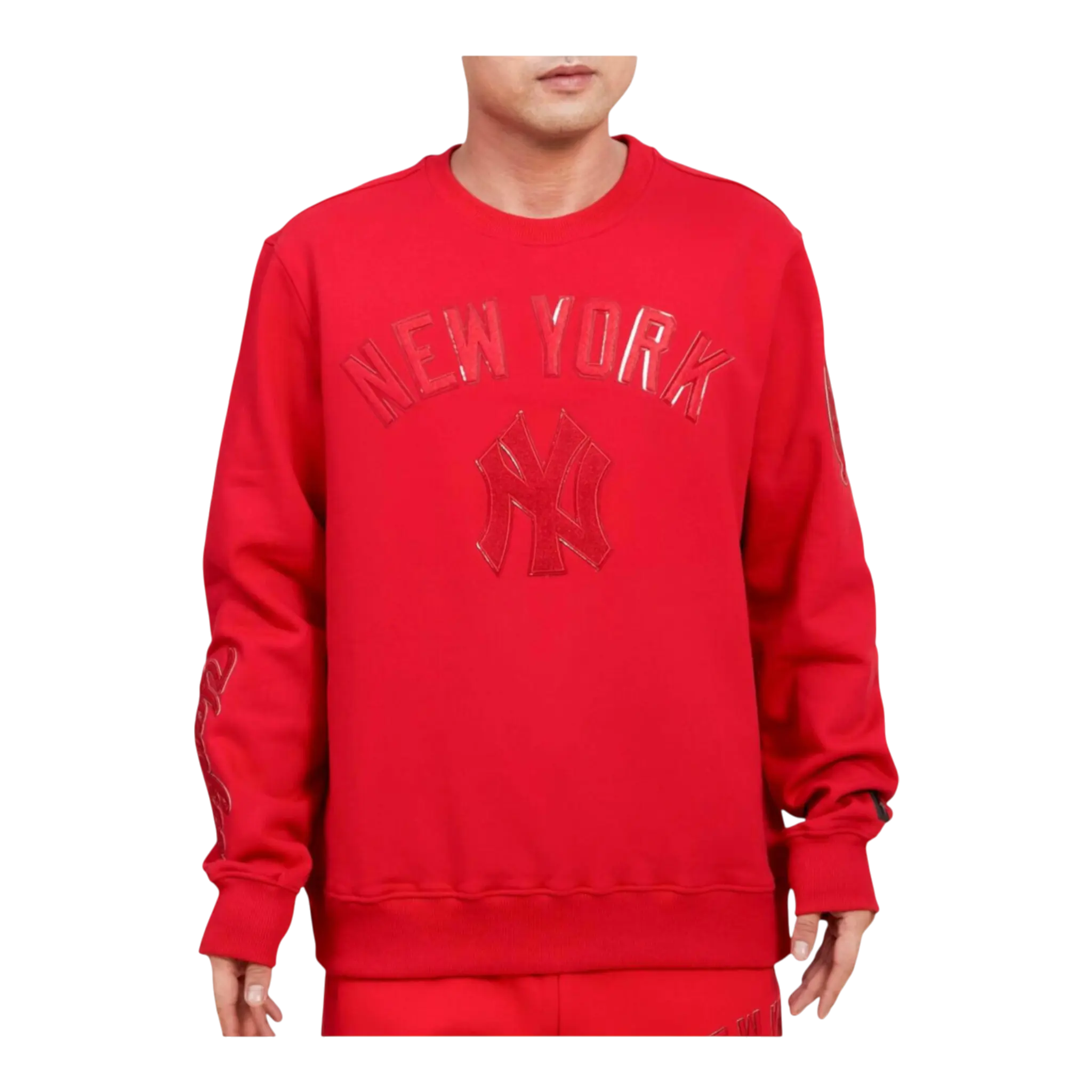 Pro Standard MLB New York Yankees Triple Red Crewneck Men Sweatshirt Red