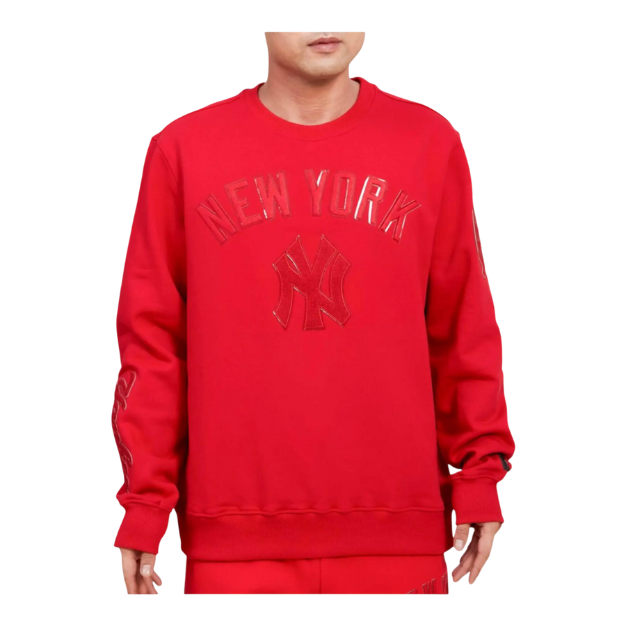 Pro Standard MLB New York Yankees Triple Red Crewneck Men Sweatshirt Red