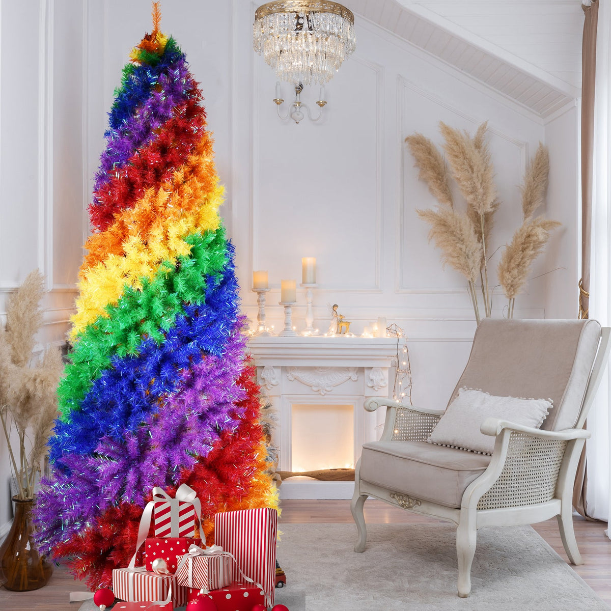 WONDERWALL ‘Noël DuBois’ 6 ft Artificial Christmas Tree – Rainbow