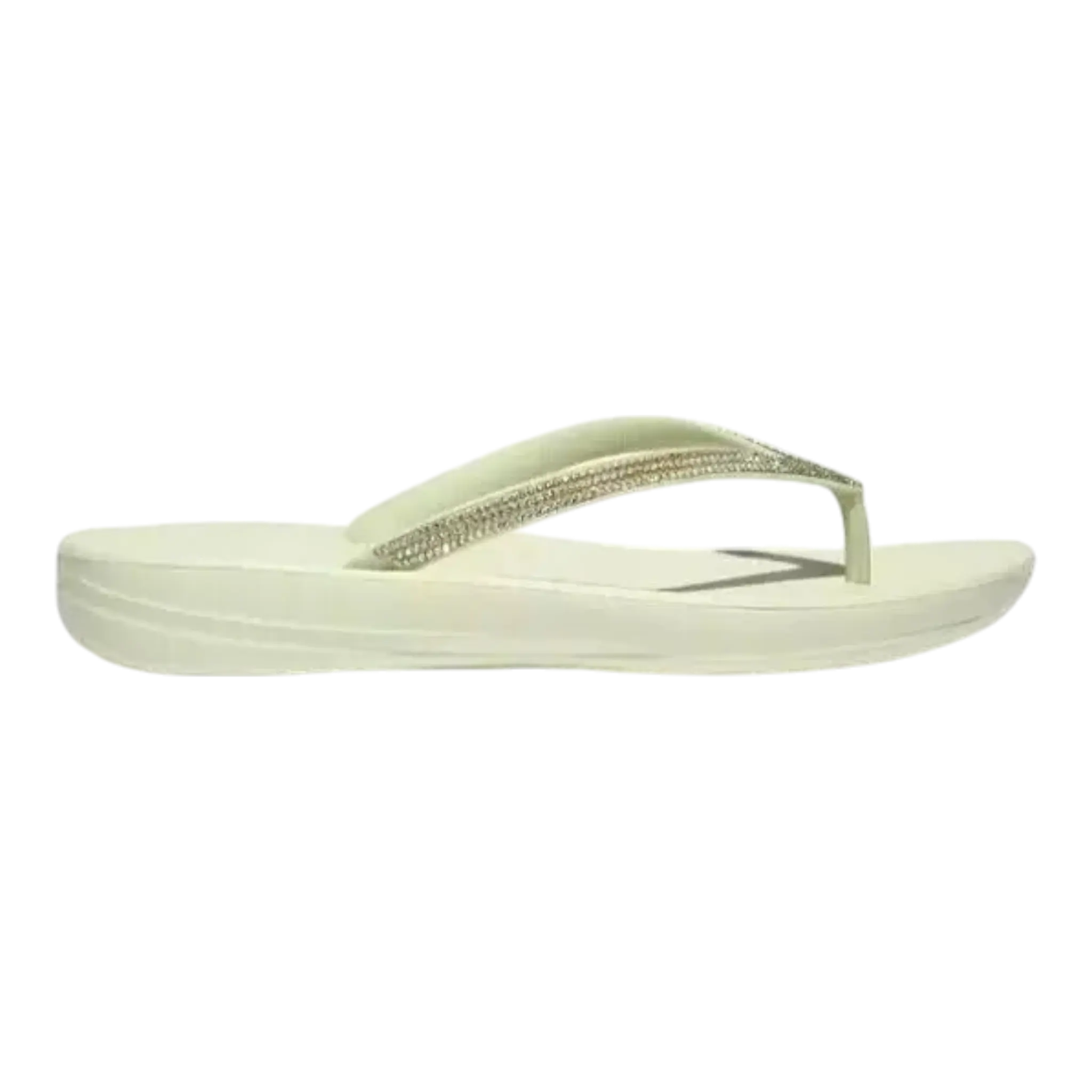 FitFlop Iqushion Women Flip Flop Sandals Minty Green Ombre Sparkle