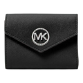 Michael Kors Greenwich Women Wallet Black Leather Tri-Fold