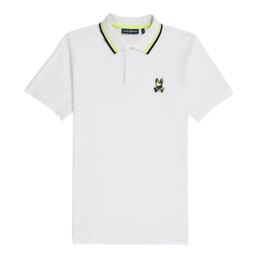Psycho Bunny Plano Pique Polo Men Shirt White
