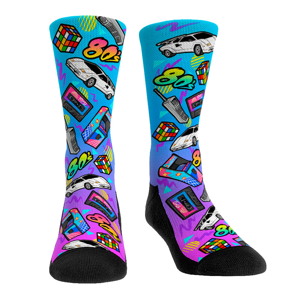Decades All-Over Icon - 80's Crew Socks