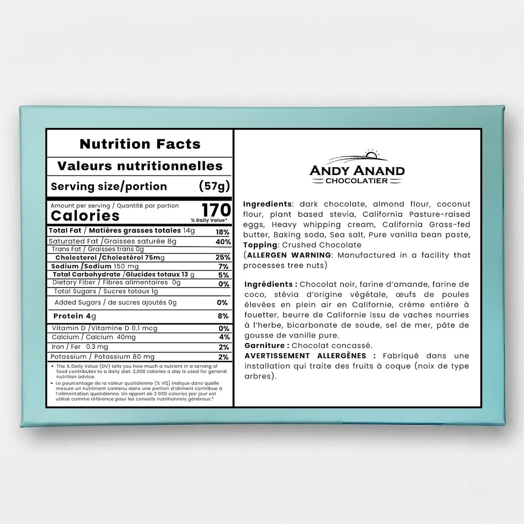 Andy Anand Sugar - Free Gluten - Free Dark Chocolate Cake, 9 - Inch, 2.9 lb – Keto & Diabetic - Friendly, Birthday & Holiday Gift