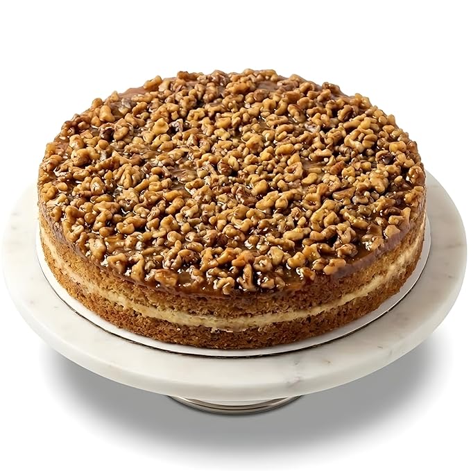 Andy Anand Sugar - Free Gluten - Free Caramel Walnut Cake, 9 - Inch, 2.6 lb – Freshly Baked, All - Natural, No Preservatives, Diabetic - Friendly Gift