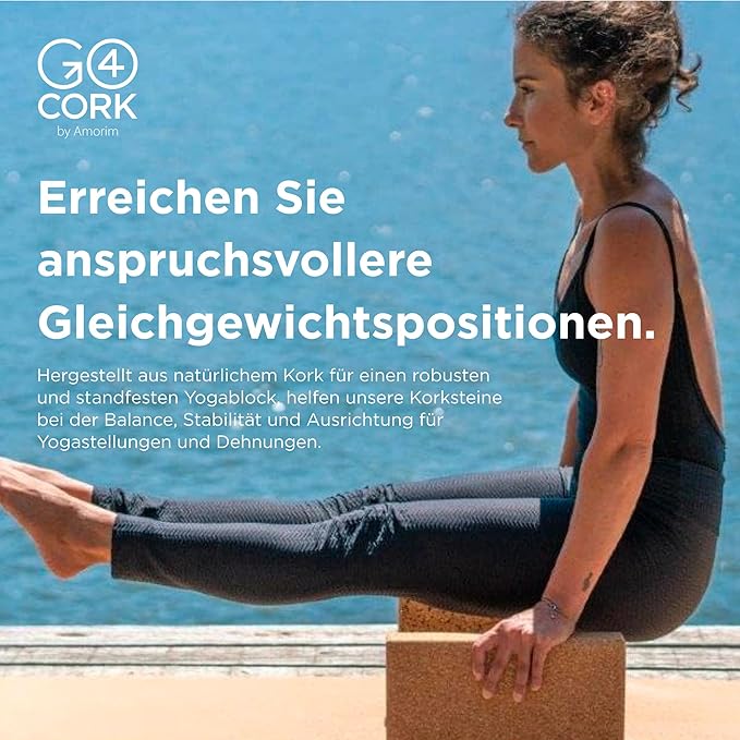 Cork Yoga Block for Yoga, Pilates & Meditation | Non - Slip, Hypoallergenic, Sustainable, Non - Toxic Yoga Block