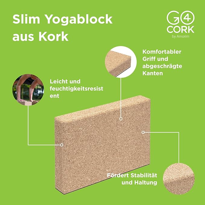 Cork Yoga Block for Yoga, Pilates & Meditation | Non - Slip, Hypoallergenic, Sustainable, Non - Toxic Yoga Block