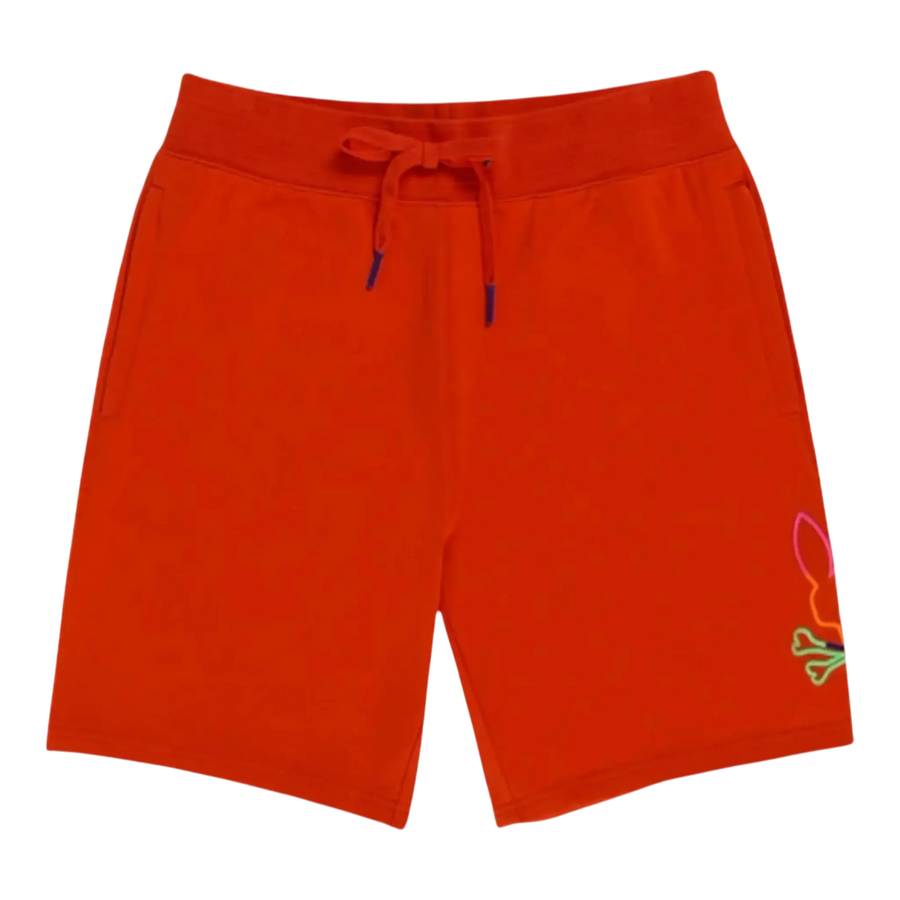 Psycho Bunny Leo Bunny Men Shorts Red Spice/Neon Multi