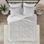 WONDERWALL 'Une Collection' Full/Queen Ultra Plush Down Alternative Comforter Set with Chevron Pattern - Ivory
