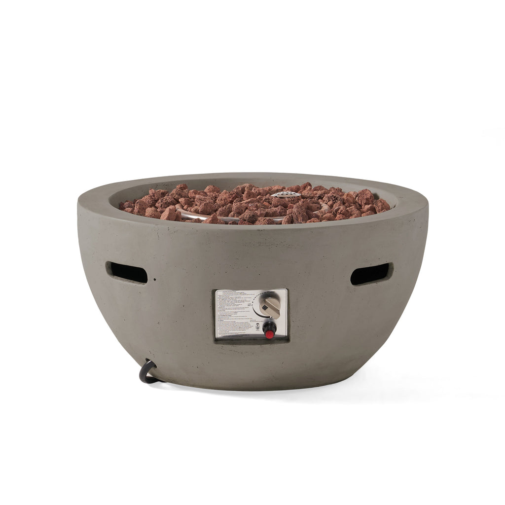 WONDERWALL 'Une Collection' 27" Bowl Propane Fire Pit with 40,000 BTU Output - Light Gray