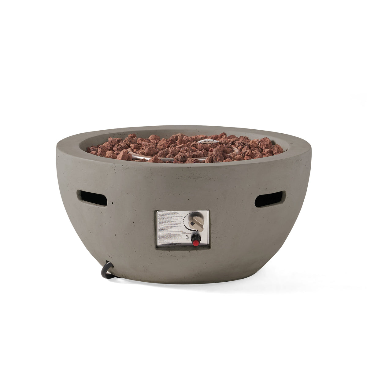 WONDERWALL 'Une Collection' 27" Bowl Propane Fire Pit with 40,000 BTU Output - Light Gray