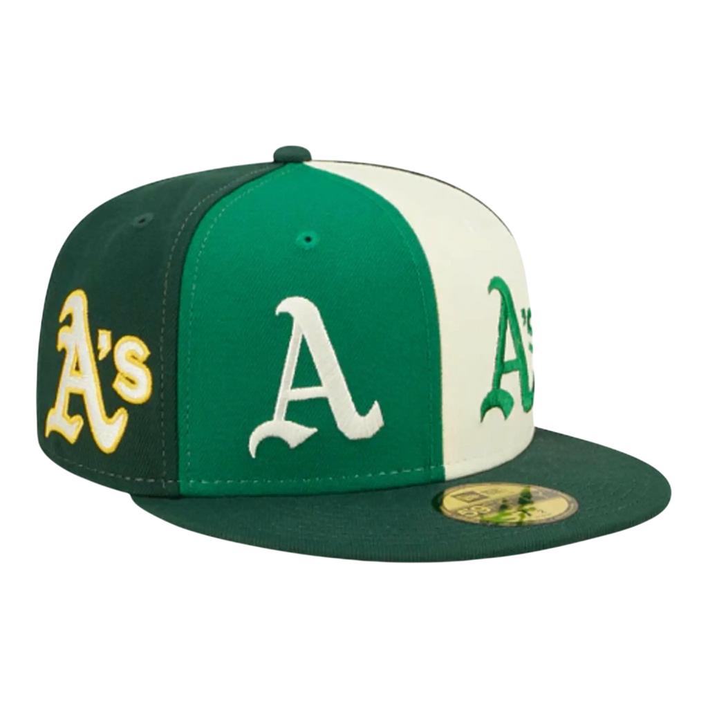 New Era 59Fifty MLB Oakland Athletics Logo Pinwheel Fitted Hat Multi/Green