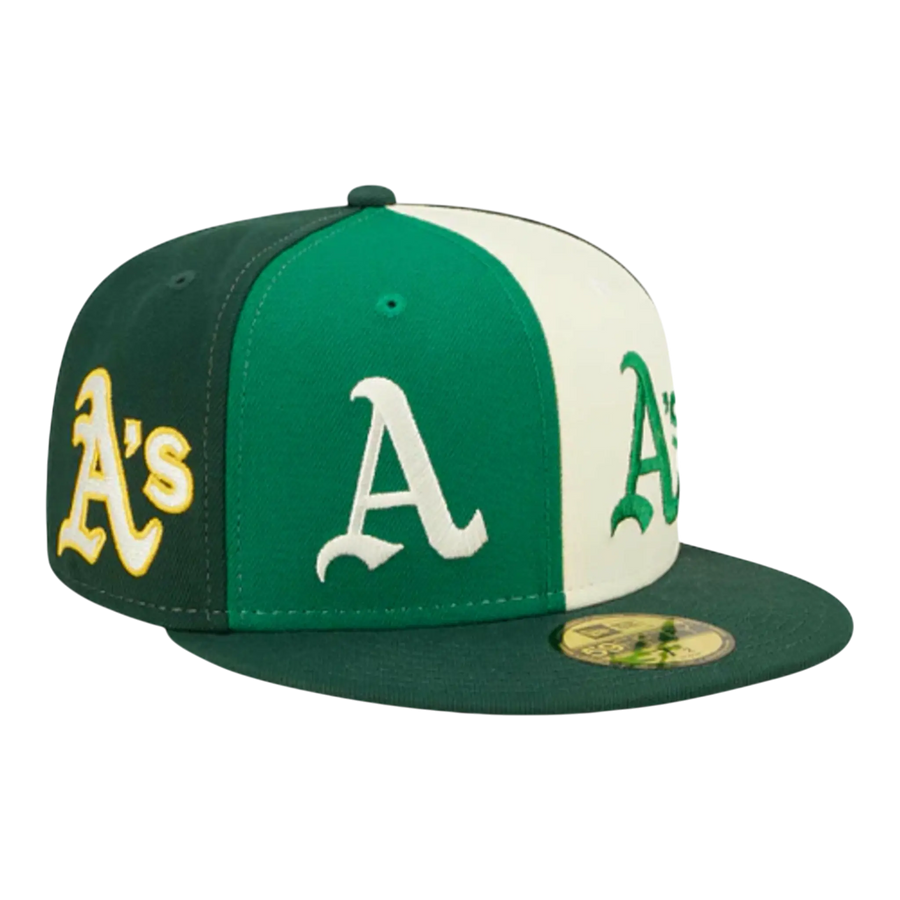 New Era 59Fifty MLB Oakland Athletics Logo Pinwheel Fitted Hat Multi/Green