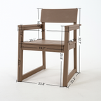 WONDERWALL 'Une Collection' Antique Wood Color Outdoor Armchair with HDPE Construction - Wood