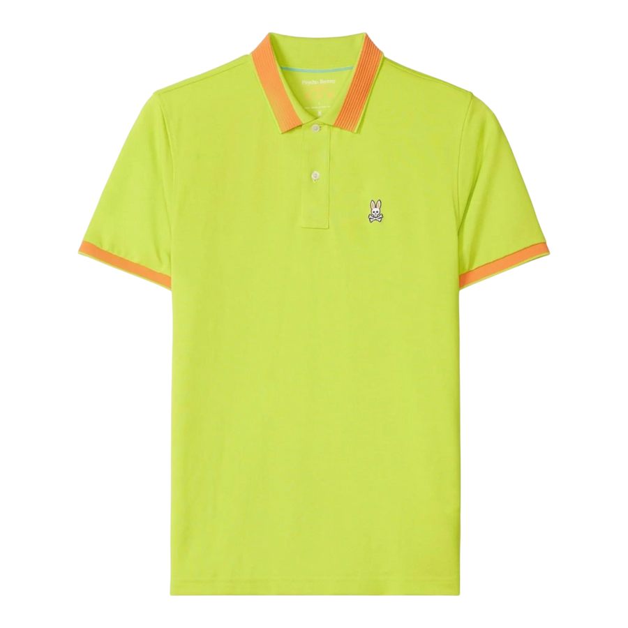 Psycho Bunny Graham Mesh Sport Polo Men Polo Shirt Lime Punch