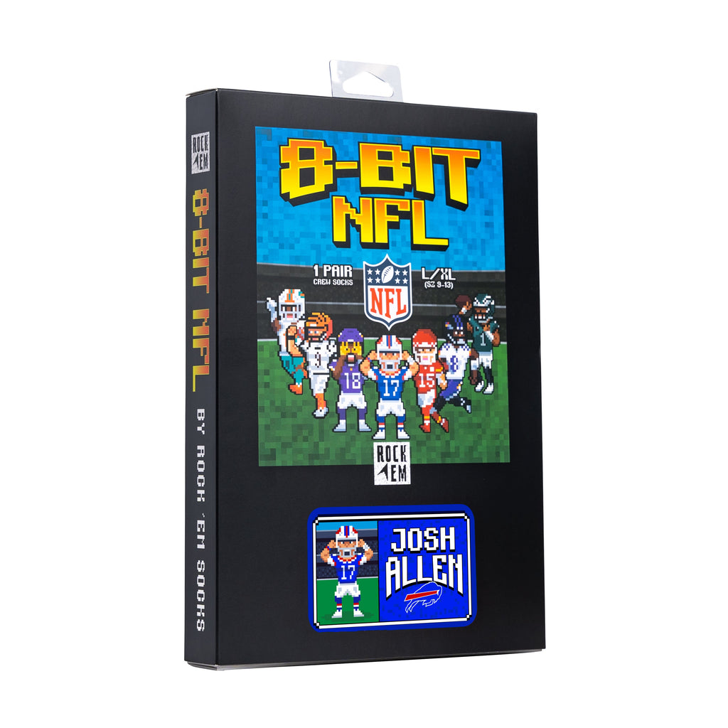 Josh Allen - Buffalo Bills - 8-Bit (Box Set) Crew Socks