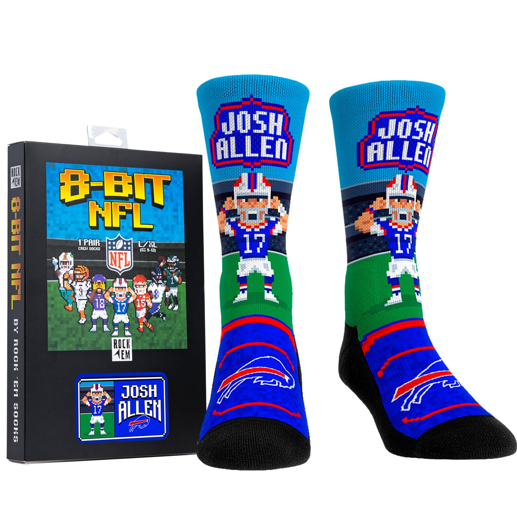 Josh Allen - Buffalo Bills - 8-Bit (Box Set) Crew Socks