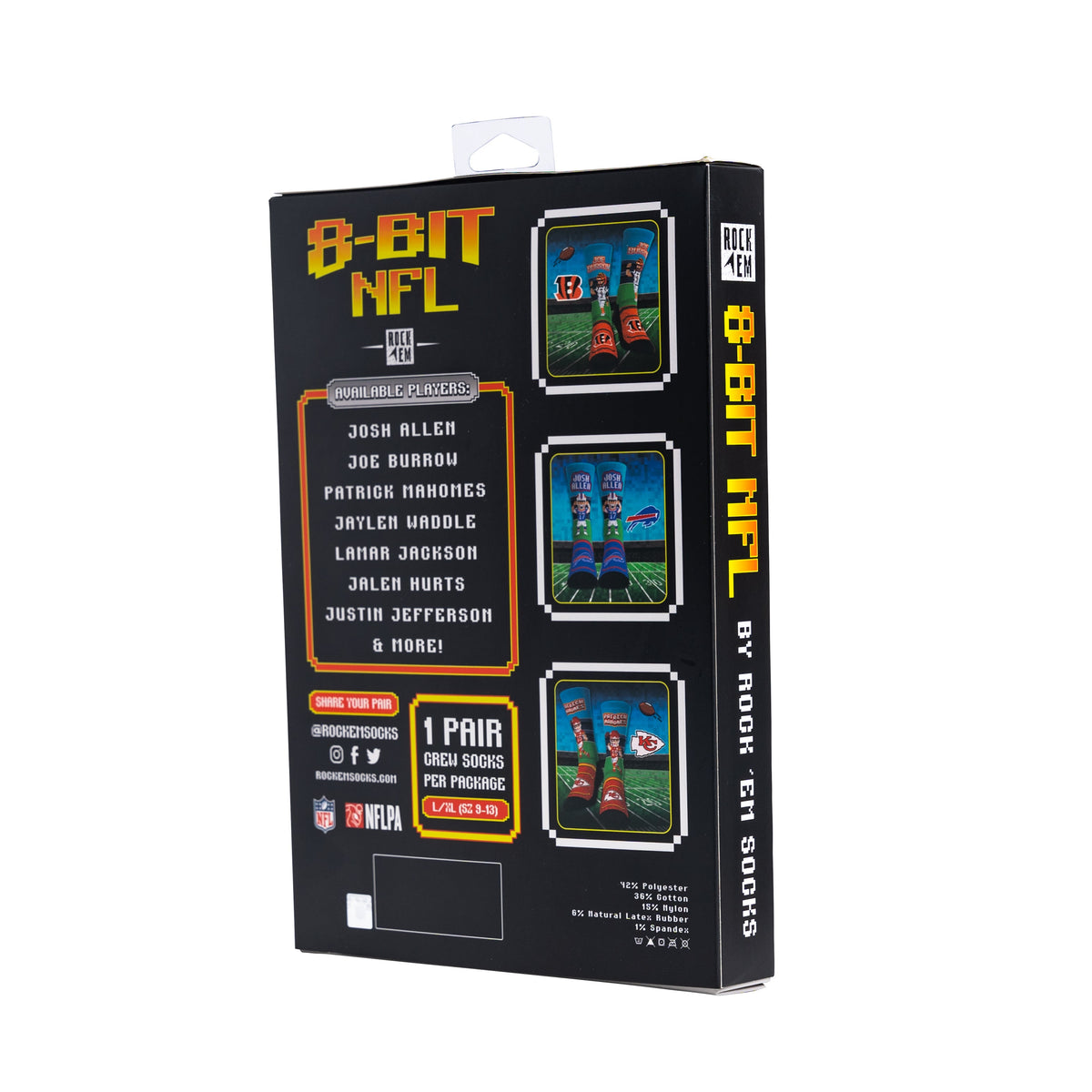 Patrick Mahomes - Kansas City Chiefs - 8-Bit (Box Set) Crew Socks