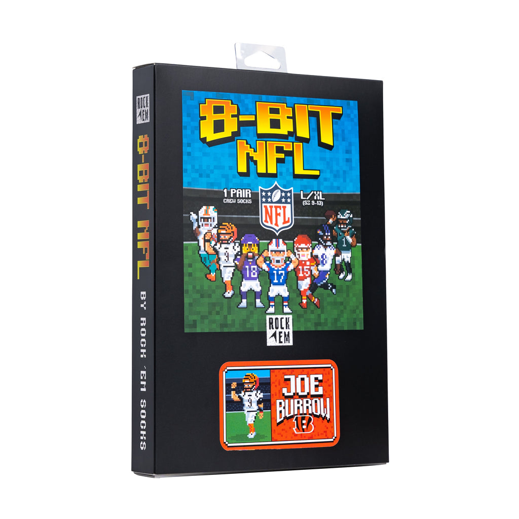 Joe Burrow - Cincinnati Bengals - 8-Bit (Box Set) Crew Socks