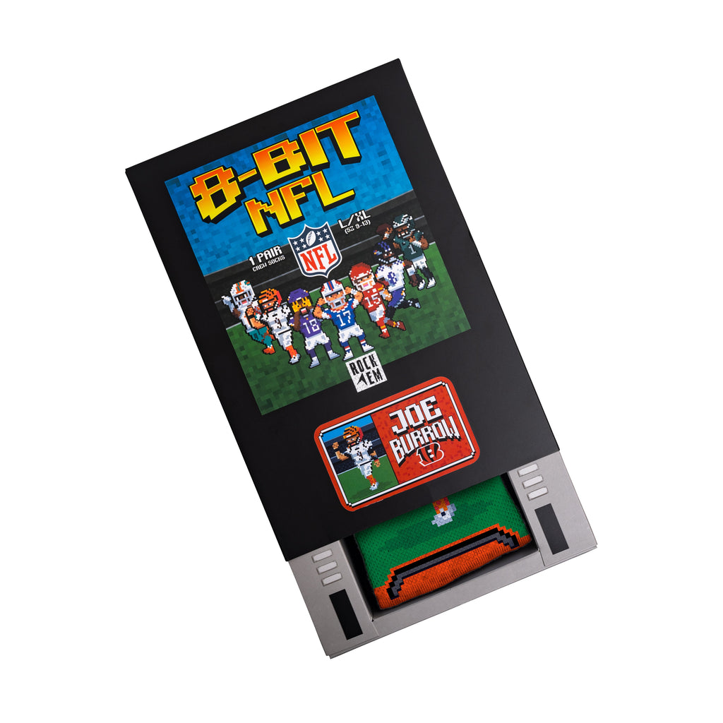 Joe Burrow - Cincinnati Bengals - 8-Bit (Box Set) Crew Socks