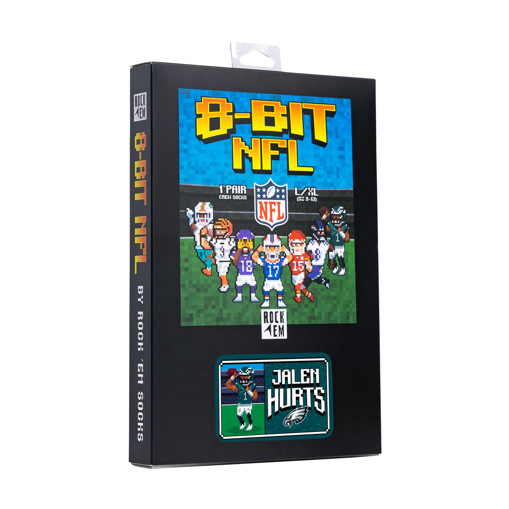 Jalen Hurts - Philadelphia Eagles - 8-Bit (Box Set) Crew Socks