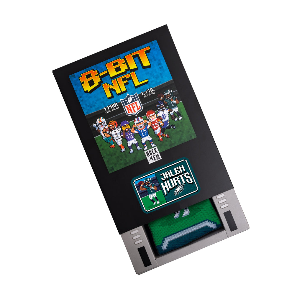 Jalen Hurts - Philadelphia Eagles - 8-Bit (Box Set) Crew Socks