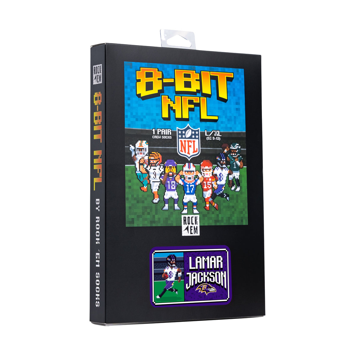 Lamar Jackson - Baltimore Ravens - 8-Bit (Box Set) Crew Socks